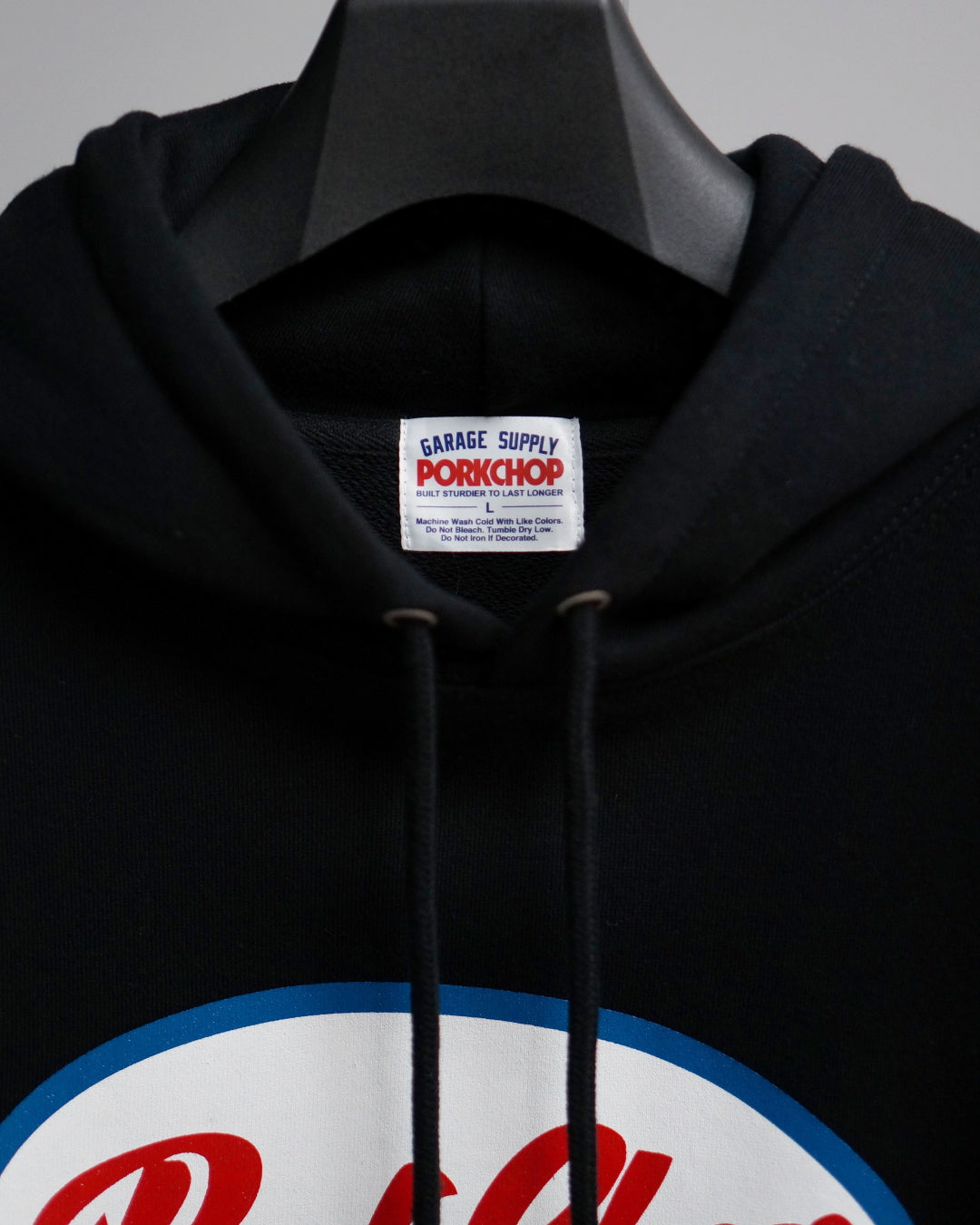 PORKCHOP | 2nd OVAL HOODIE - Black