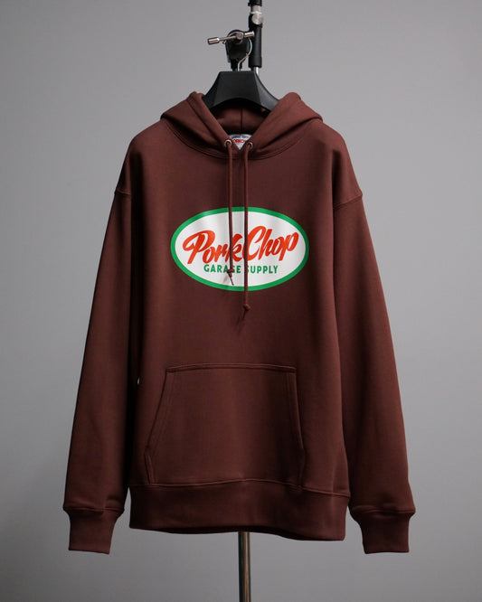 PORKCHOP | 2nd OVAL HOODIE - Brown