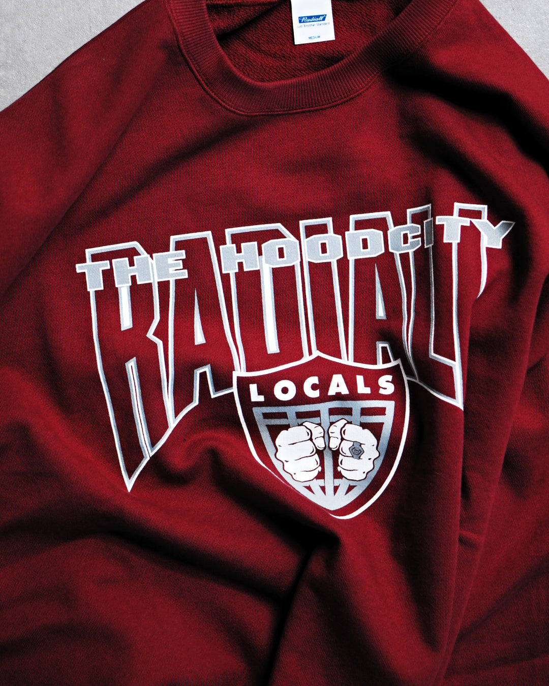 RADIALL | HOOD CITY - CREW NECK SWEATSHIRT L/S - Burgundy