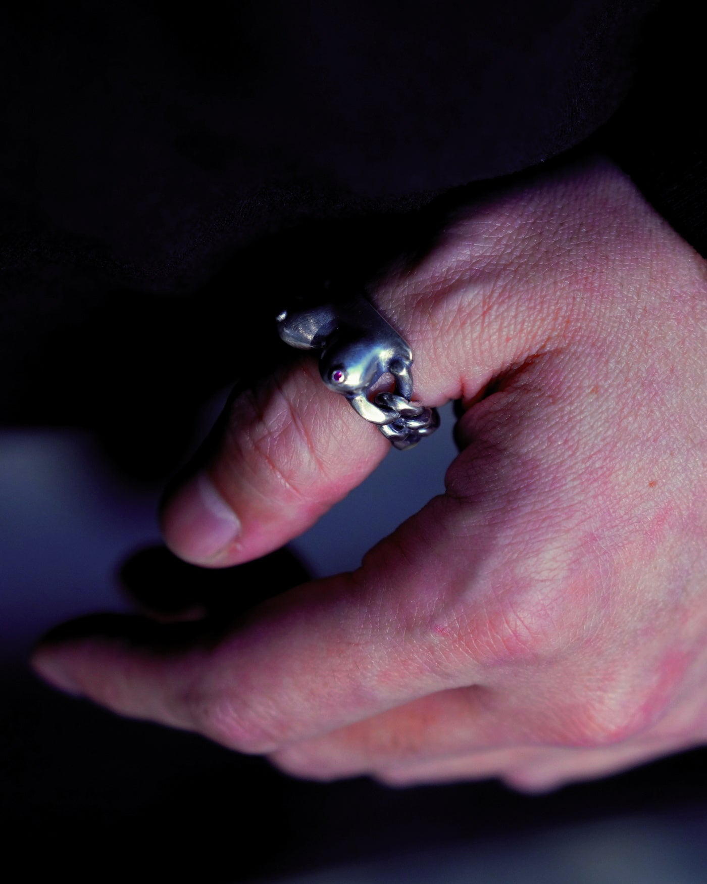 RUTHLESS | MAN'S RUIN RING - 925 Silver with Pink Ruby ver.