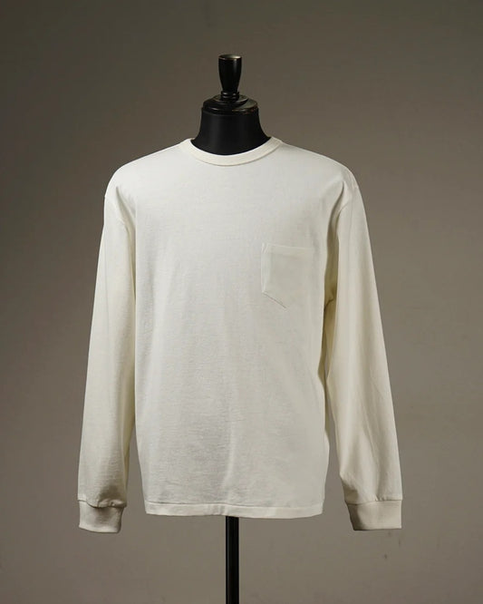 GLADHAND & Co. | HEAVY WEIGHT BINDER NECK L/S POCKET T-SHIRTS - White
