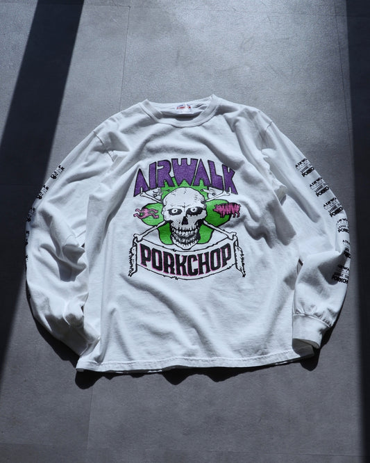 PORKCHOP | AP SKELETON L/S TEE - White