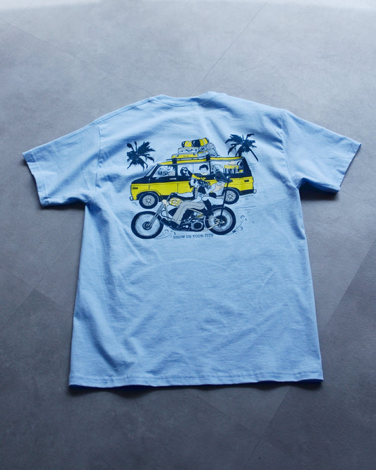 RUTHLESS | SHOW US YOUR TITS S/S TEE - Powder Blue