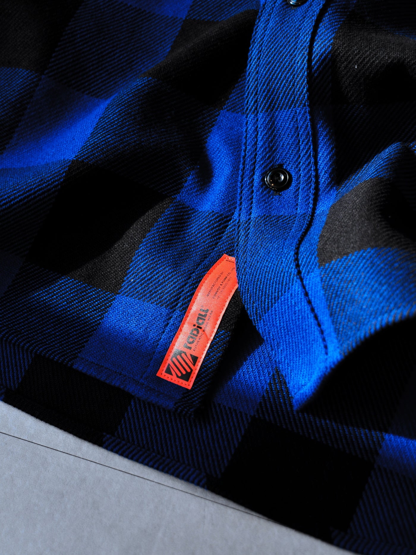RADIALL | TAILGATE - REGULAR COLLARED SHIRT L/S - Navy/Black