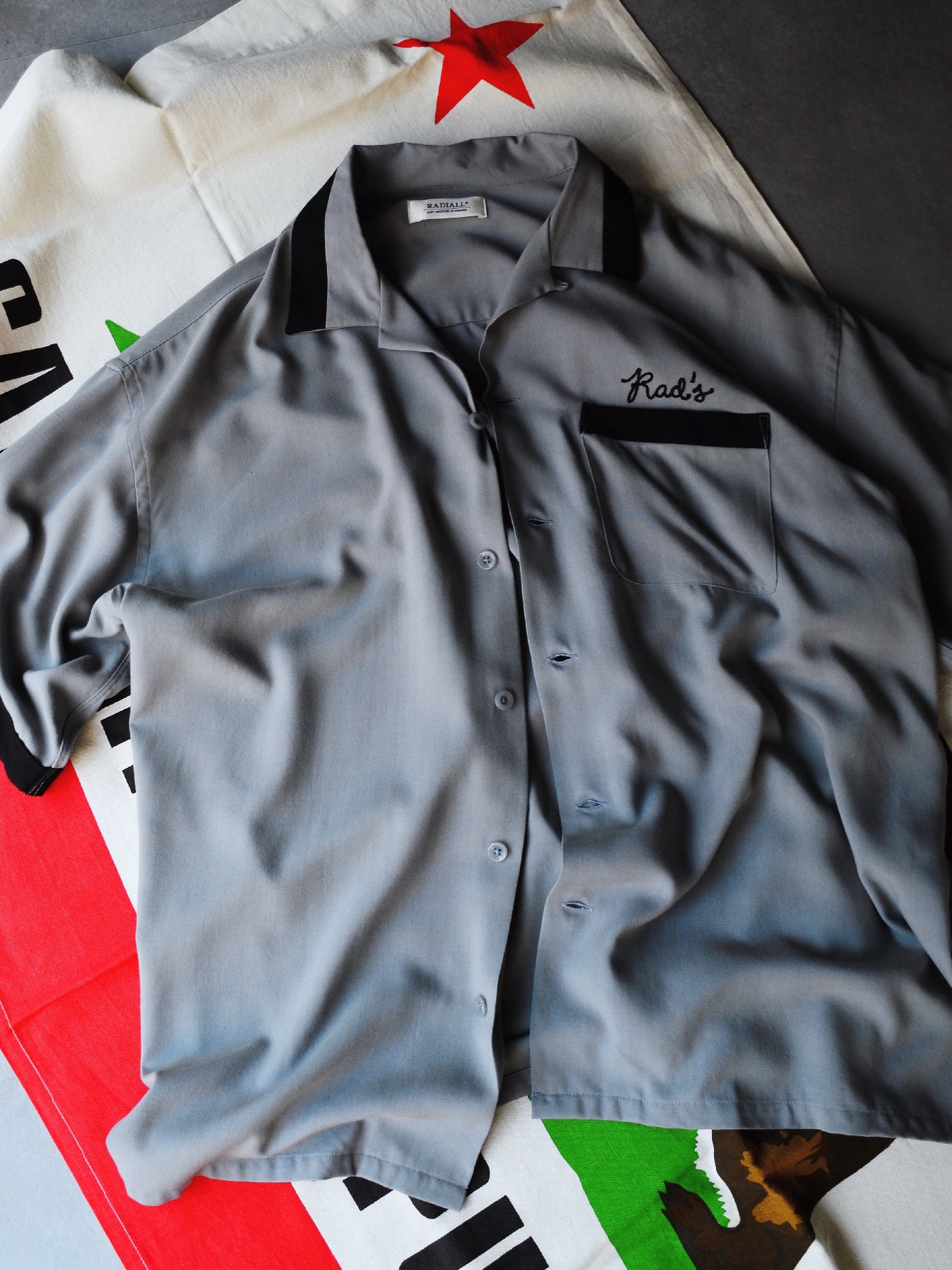 RADIALL | True Deal Pot - OPEN COLLARED SHIRT S/S - Steel Gray