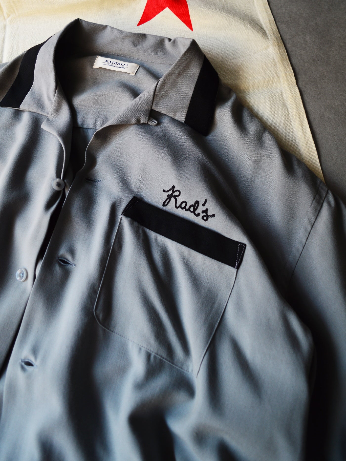 RADIALL | True Deal Pot - OPEN COLLARED SHIRT S/S - Steel Gray