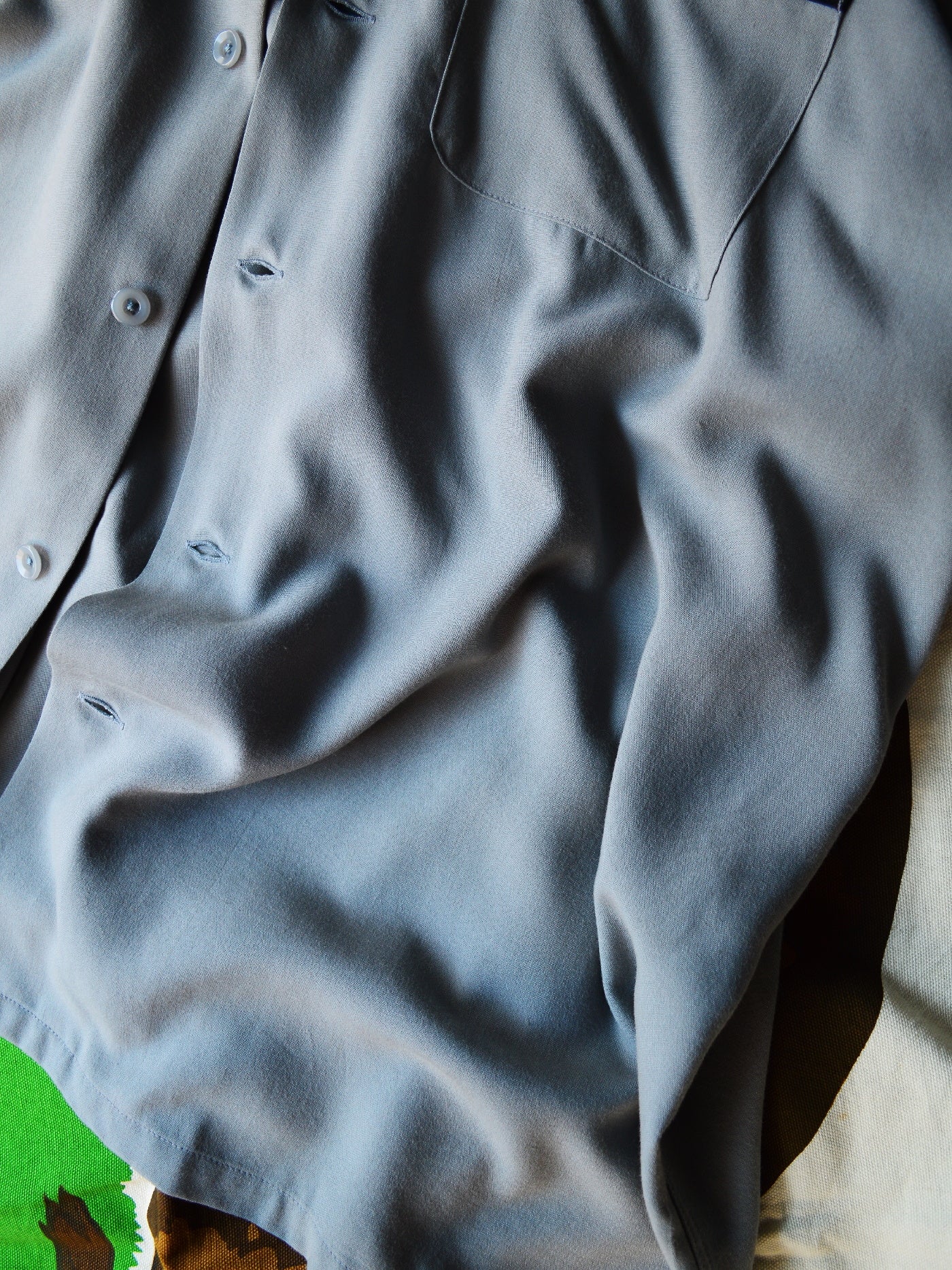 RADIALL | True Deal Pot - OPEN COLLARED SHIRT S/S - Steel Gray