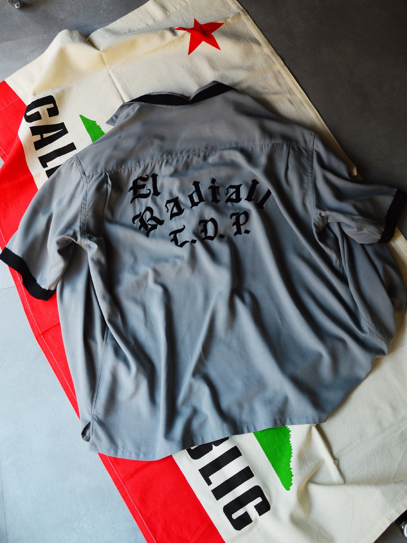 RADIALL | True Deal Pot - OPEN COLLARED SHIRT S/S - Steel Gray