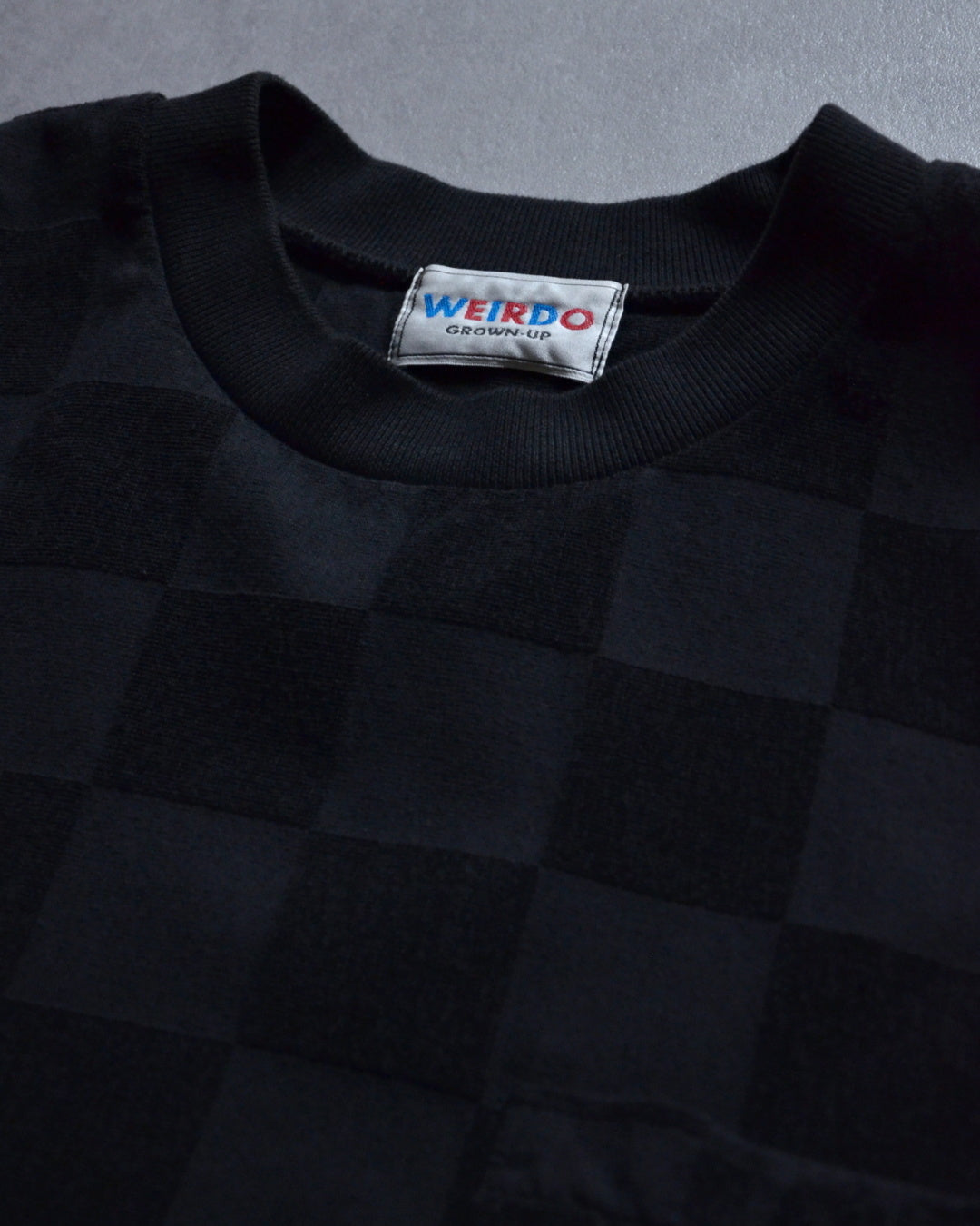 WEIRDO | CHECKER - H/S PILE SWEAT - Black