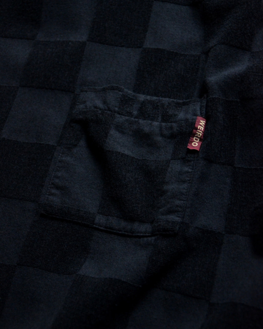 WEIRDO | CHECKER - H/S PILE SWEAT - Black