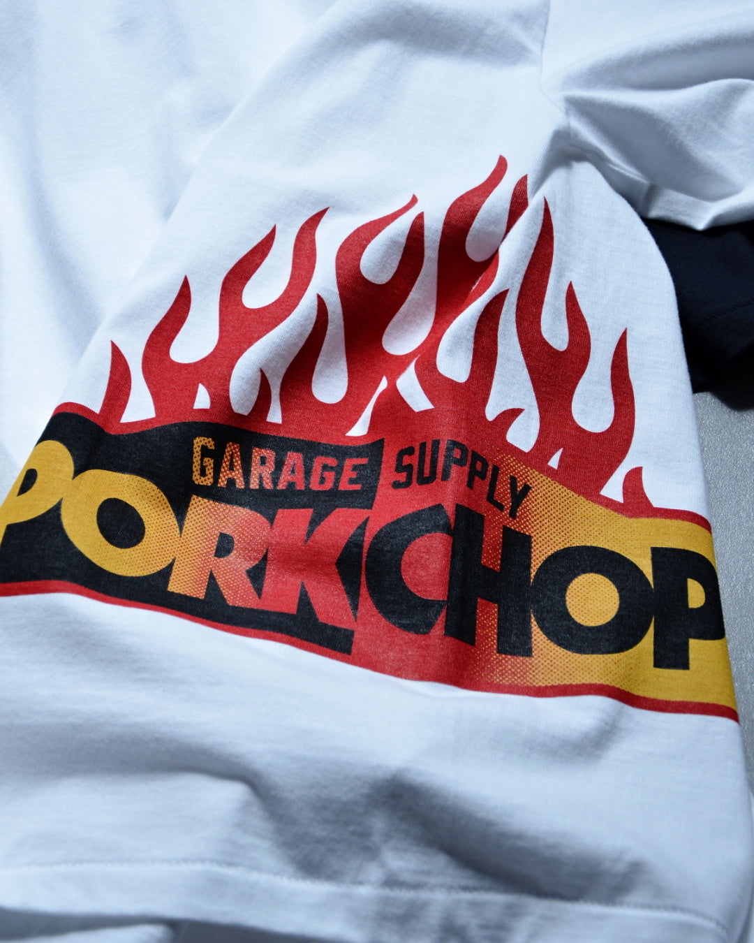 PORKCHOP | FIRE BLOCK MULTI L/S TEE - White