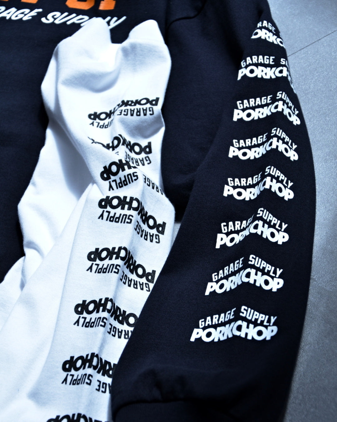PORKCHOP | FIRE BLOCK MULTI L/S TEE - White