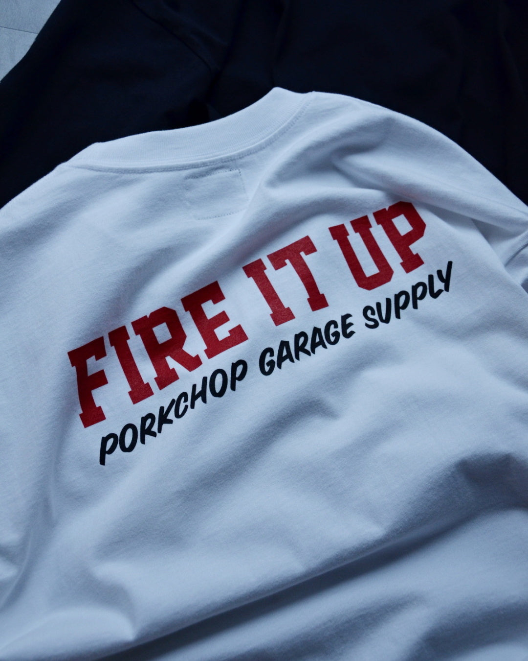 PORKCHOP | FIRE BLOCK MULTI L/S TEE - White