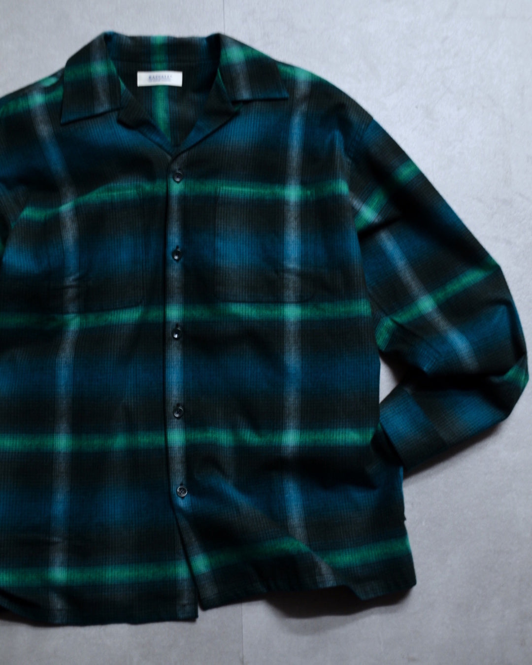RADIALL | BOULEVARD - OPEN COLLARED SHIRT L/S - Bottle Green