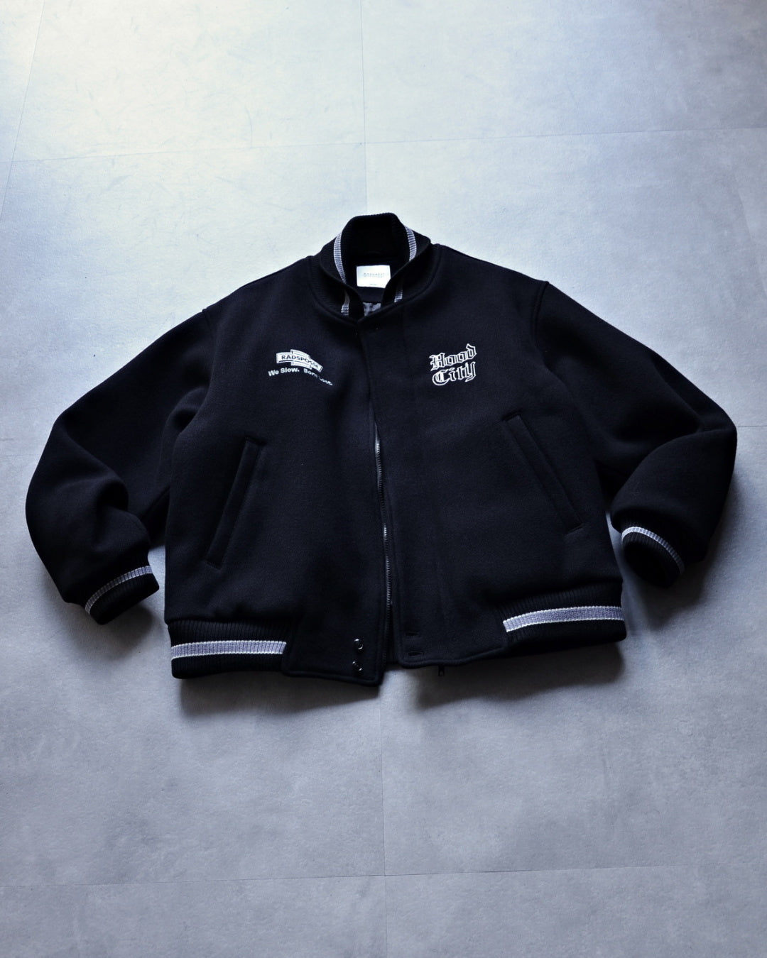 RADIALL | HOOD CITY - VARSITY JACKET - Black