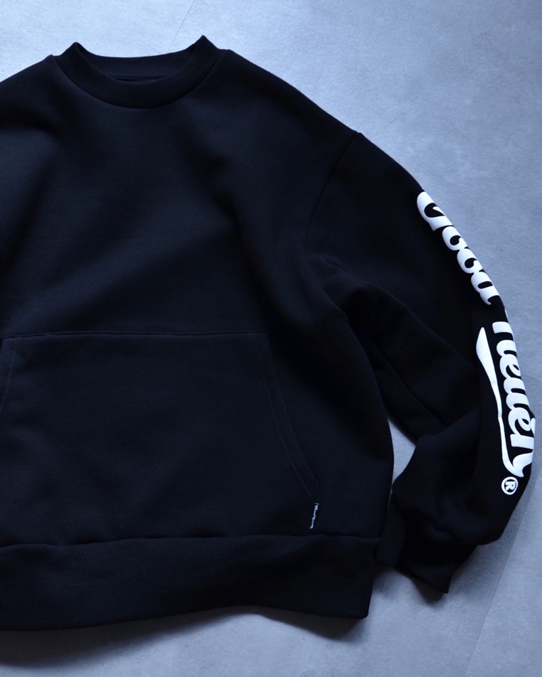 GOOD HELLER | HEAVY WEIGHT LOGO CREW SWEAT - Black