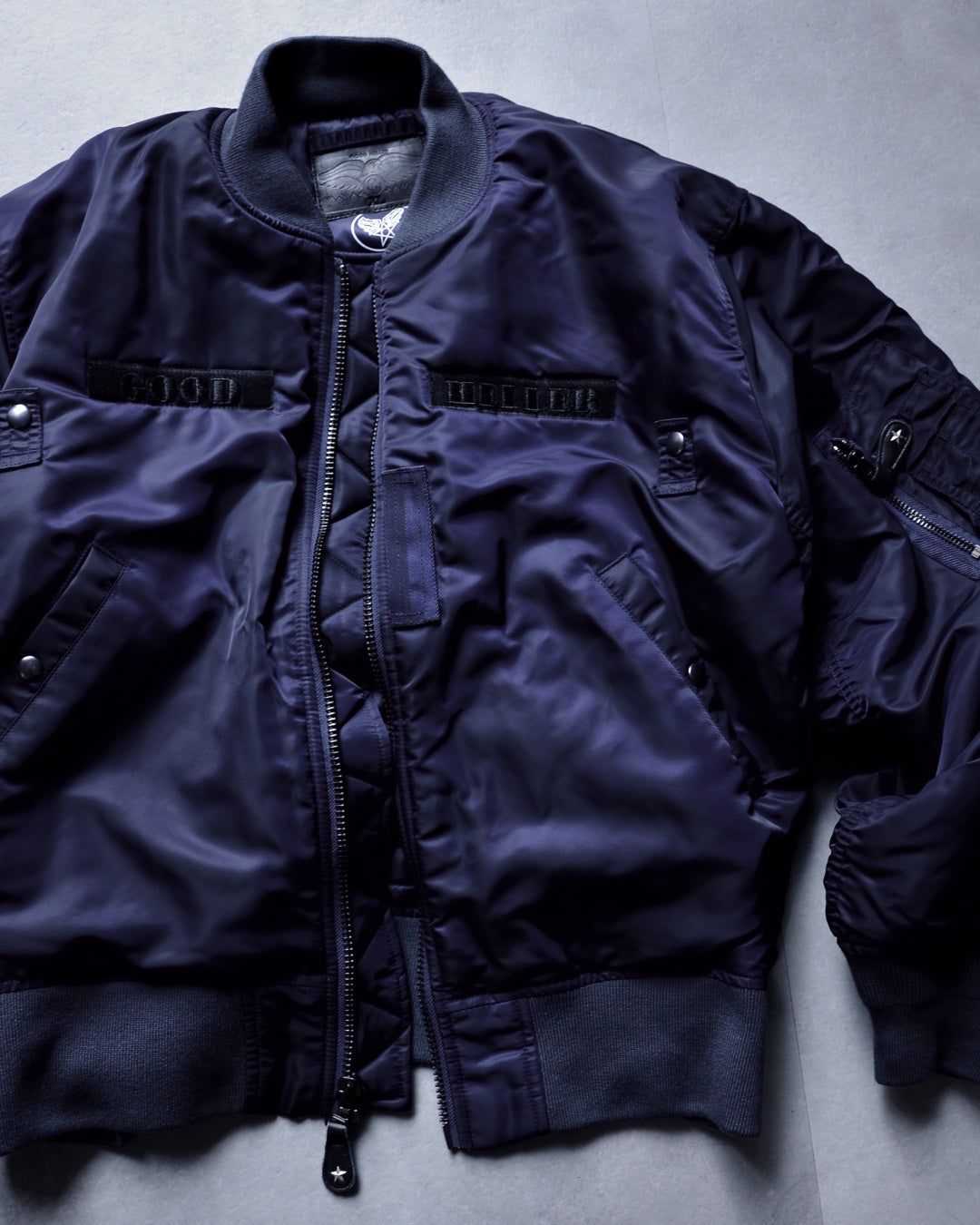 GOOD HELLER | GH WAPPEN MA-1 FLIGHT JACKET - Dark Navy