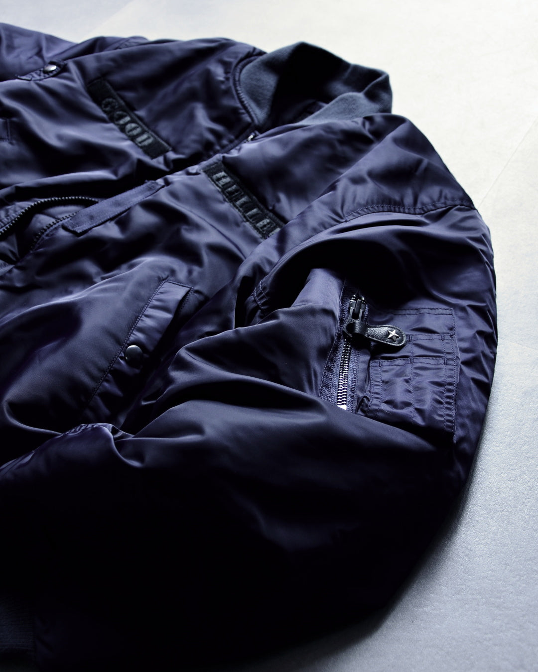 GOOD HELLER | GH WAPPEN MA-1 FLIGHT JACKET - Dark Navy