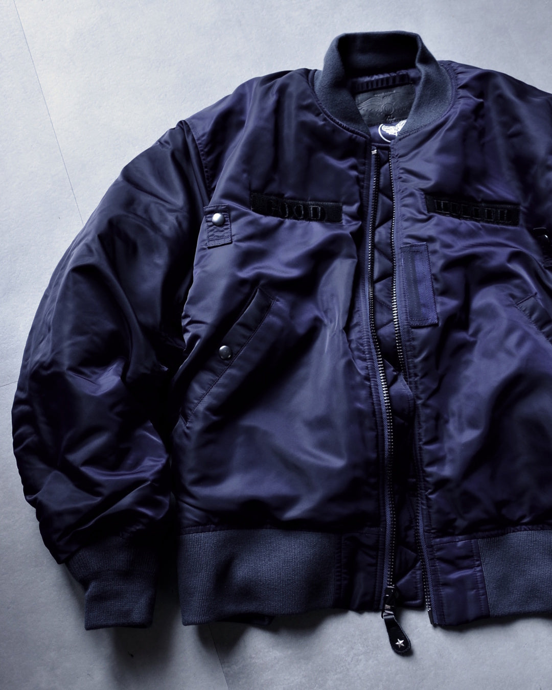 GOOD HELLER | GH WAPPEN MA-1 FLIGHT JACKET - Dark Navy