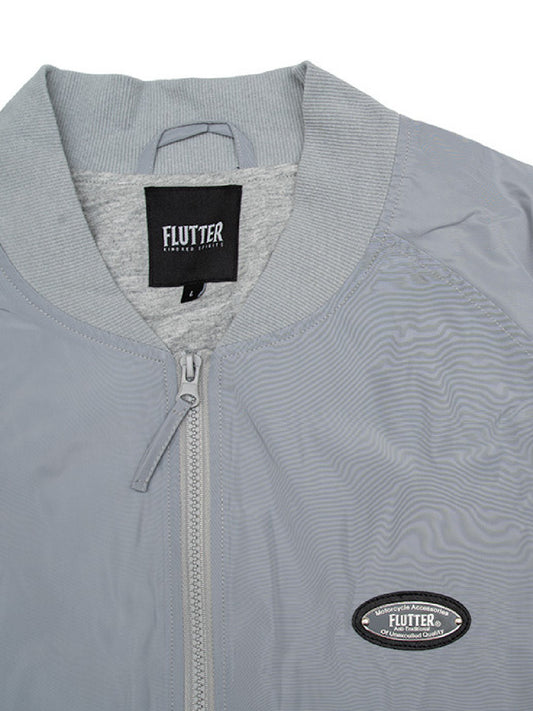【2.14 (Sat) 12:00 Release】FLUTTER | OG Logo Bomber Jacket - Silver Gary