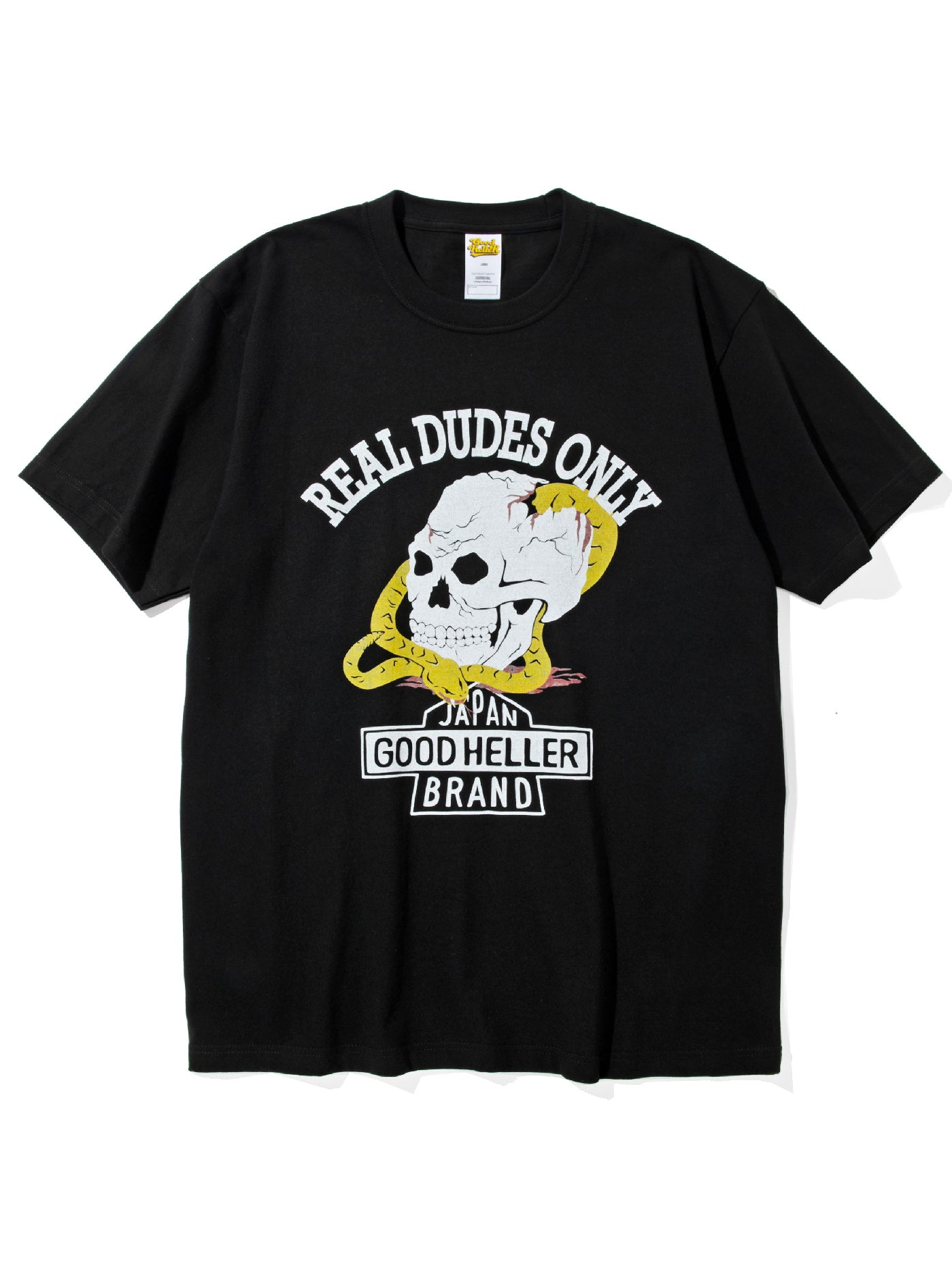 GOOD HELLER | SKULL&SNAKE AMERICAN LOGO T-SHIRT - Black