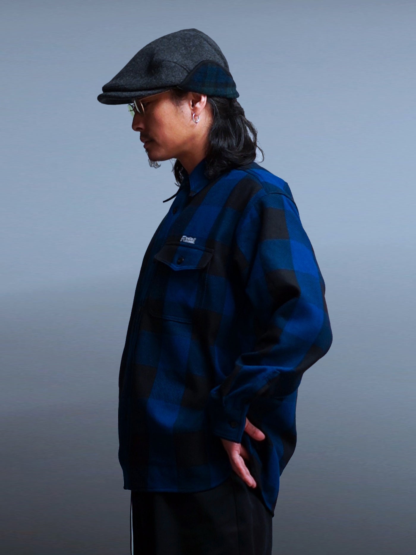 RADIALL | TAILGATE - REGULAR COLLARED SHIRT L/S - Navy/Black