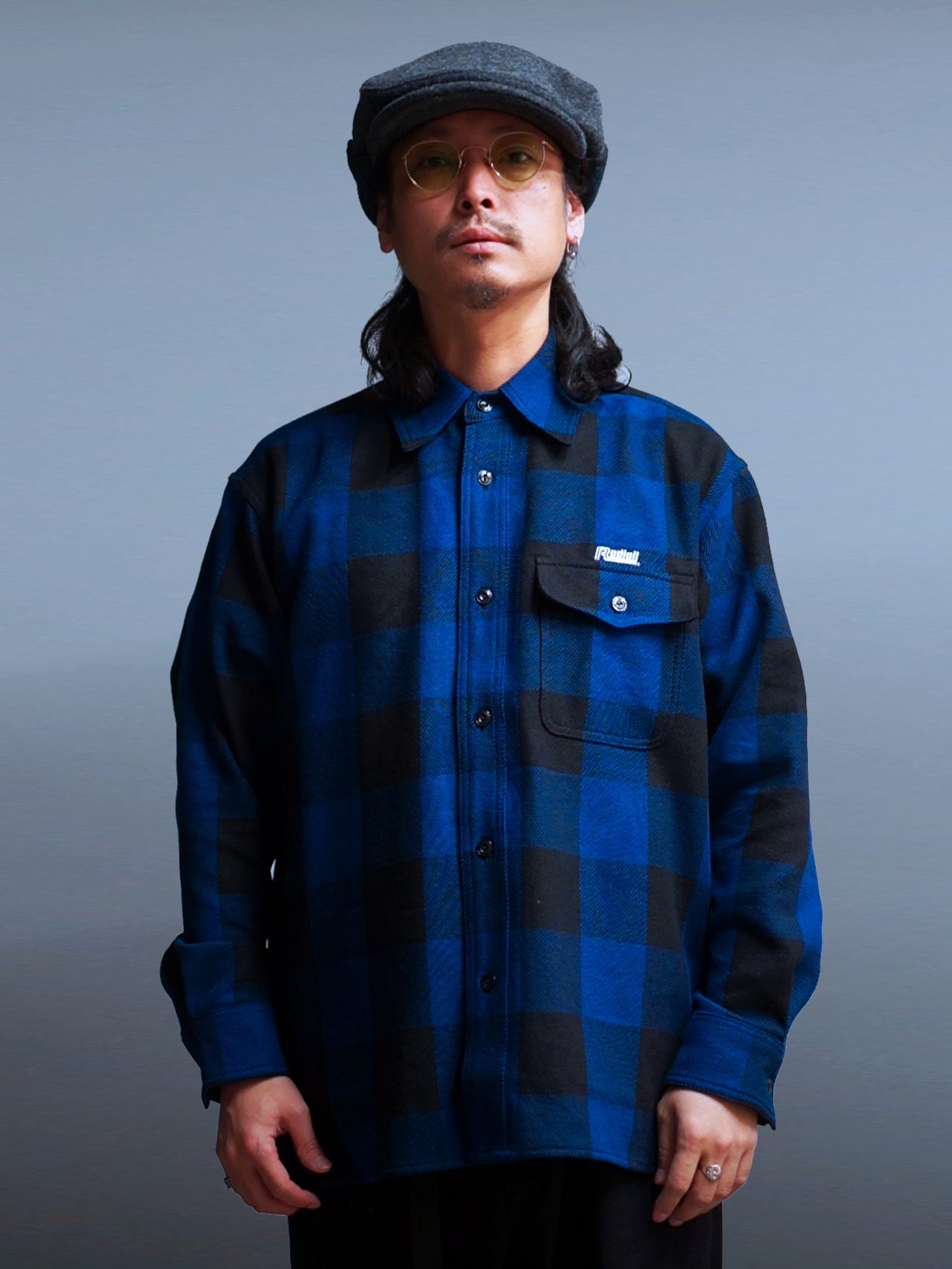RADIALL | TAILGATE - REGULAR COLLARED SHIRT L/S - Navy/Black
