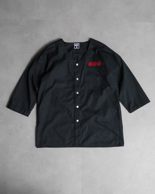 WAX | KOIKUCHI SHIRTS - CUBE 刺繍 - Black
