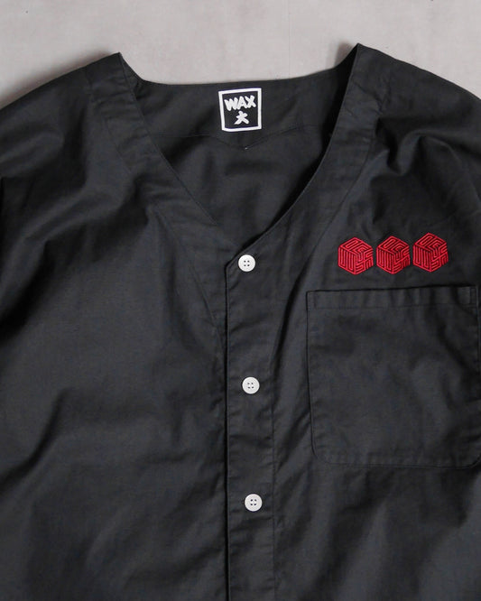 WAX | KOIKUCHI SHIRTS - CUBE 刺繍 - Black