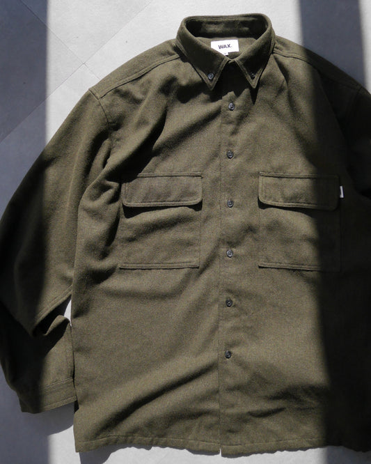 WAX | WOOL MIX HEAVY OZ SHIRTS - Olive