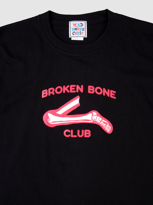 MAD MOUSE COMIC | BROKEN BONE CLUB TEE - Black