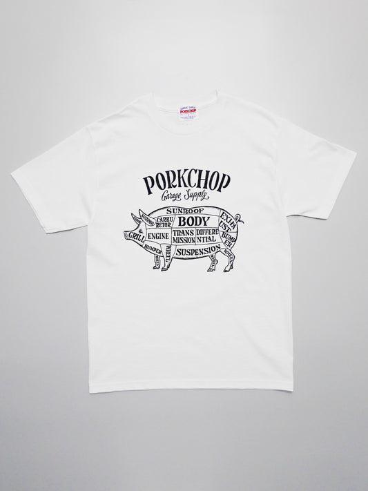 PORKCHOP | PORK FRONT TEE - White