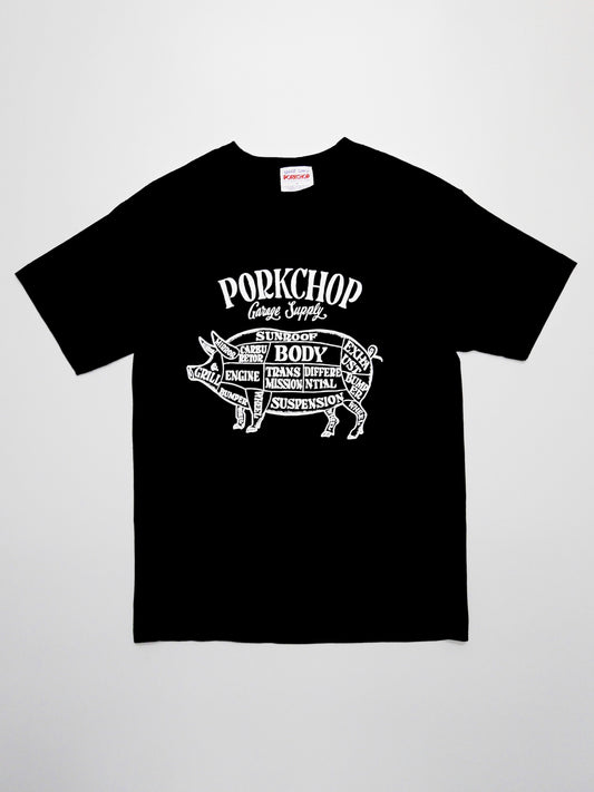 PORKCHOP | PORK FRONT TEE - Black