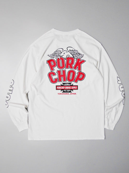 PORKCHOP | WP BIG LOGO L/S TEE - White