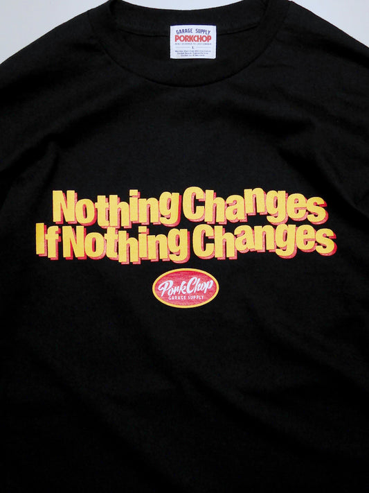 PORKCHOP | NC OVAL SCRIPT L/S TEE - Black
