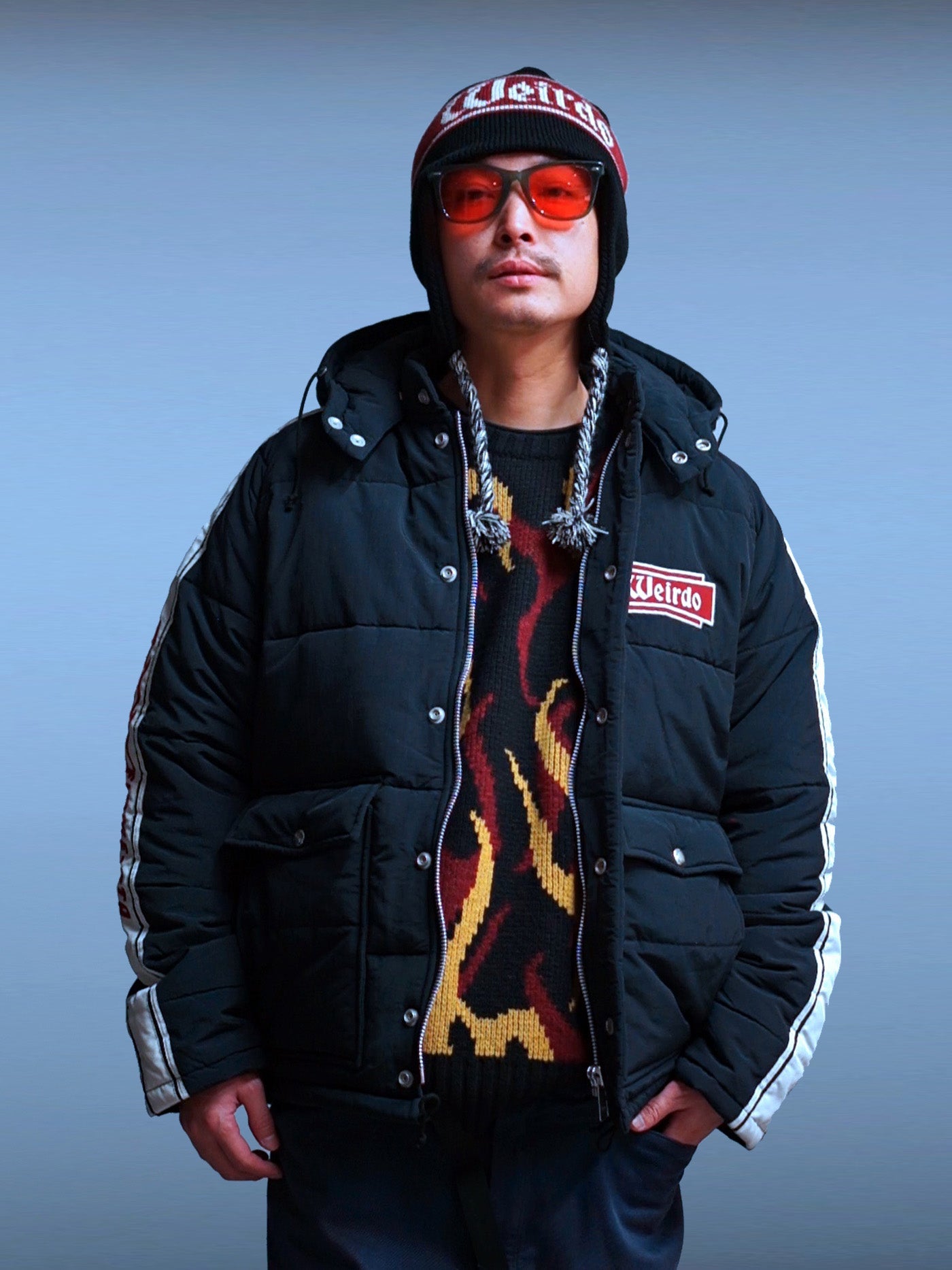 WEIRDO | FLAME - RACING JACKET - Black