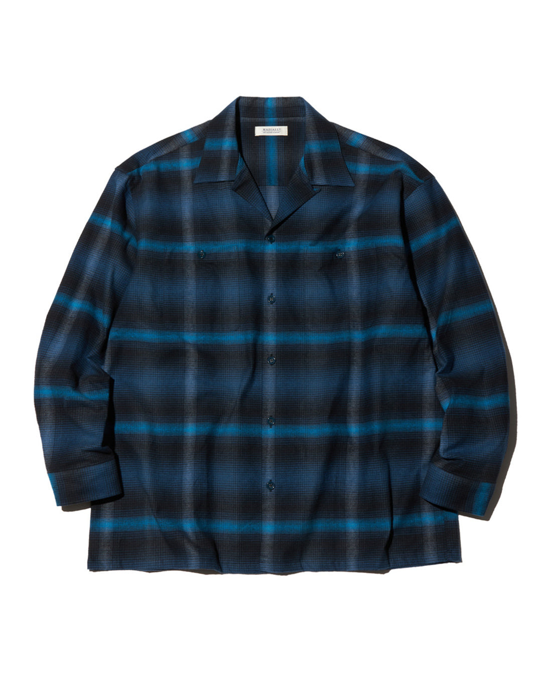 RADIALL | BOULEVARD - OPEN COLLARED SHIRT L/S - Blue ラディアル ...