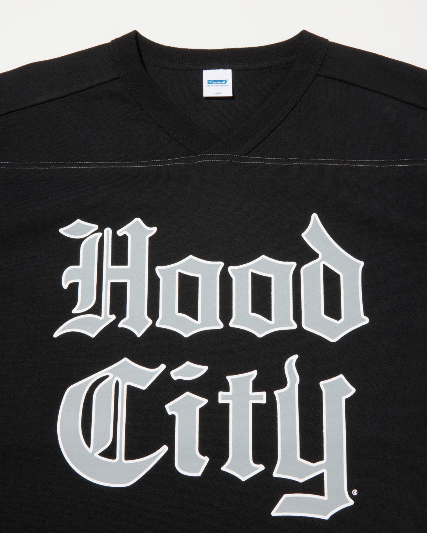 RADIALL | HOOD CITY - FOOTBALL T-SHIRT CROPPED SLEEVE - Black