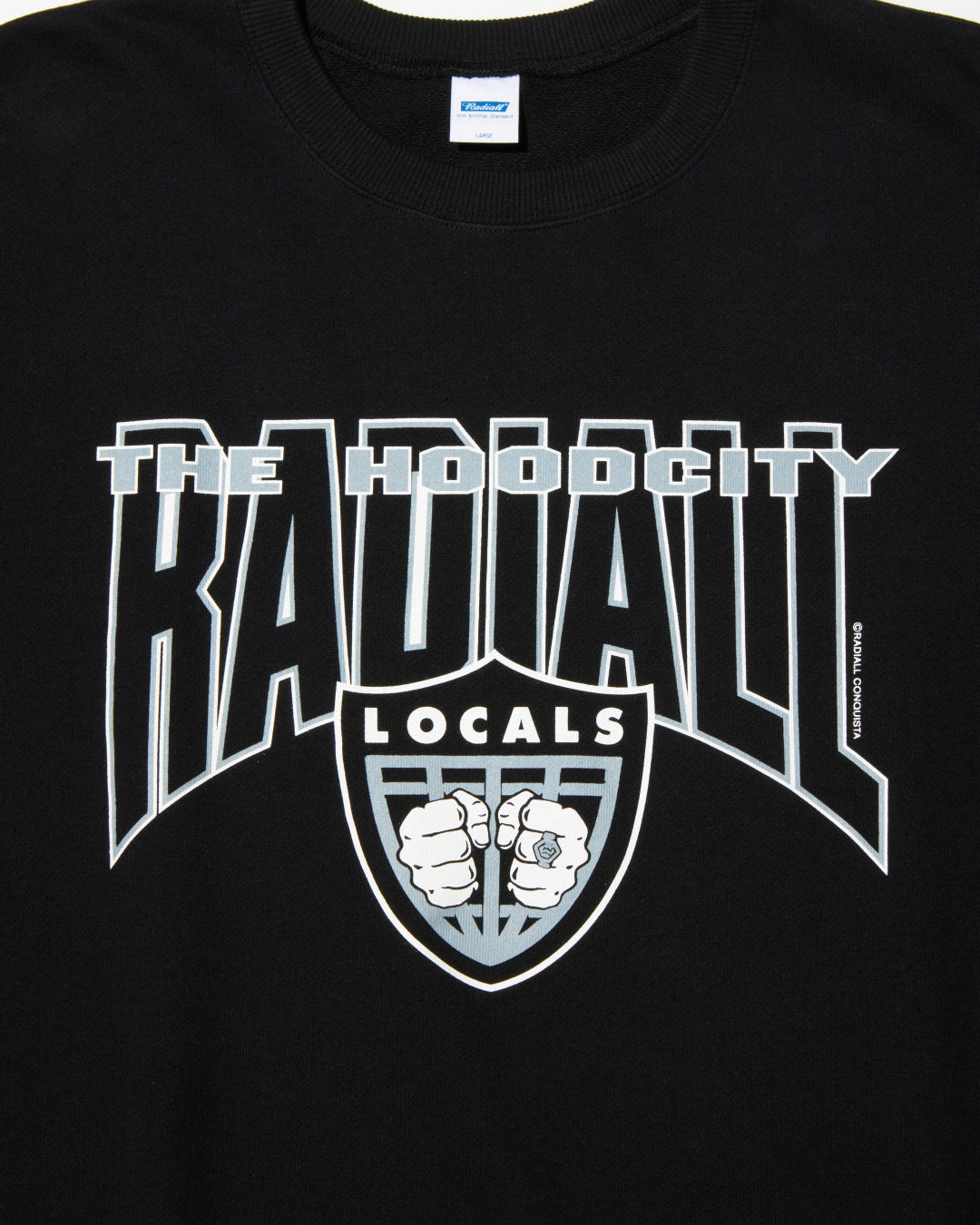 RADIALL | HOOD CITY - CREW NECK SWEATSHIRT L/S - Black