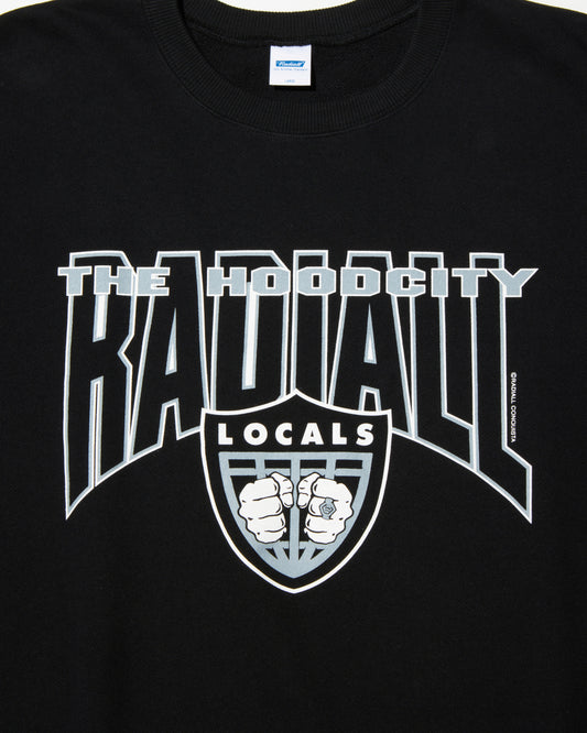 RADIALL | HOOD CITY - CREW NECK SWEATSHIRT L/S - Black