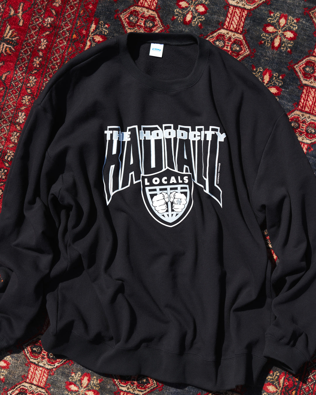 RADIALL | HOOD CITY - CREW NECK SWEATSHIRT L/S - Black