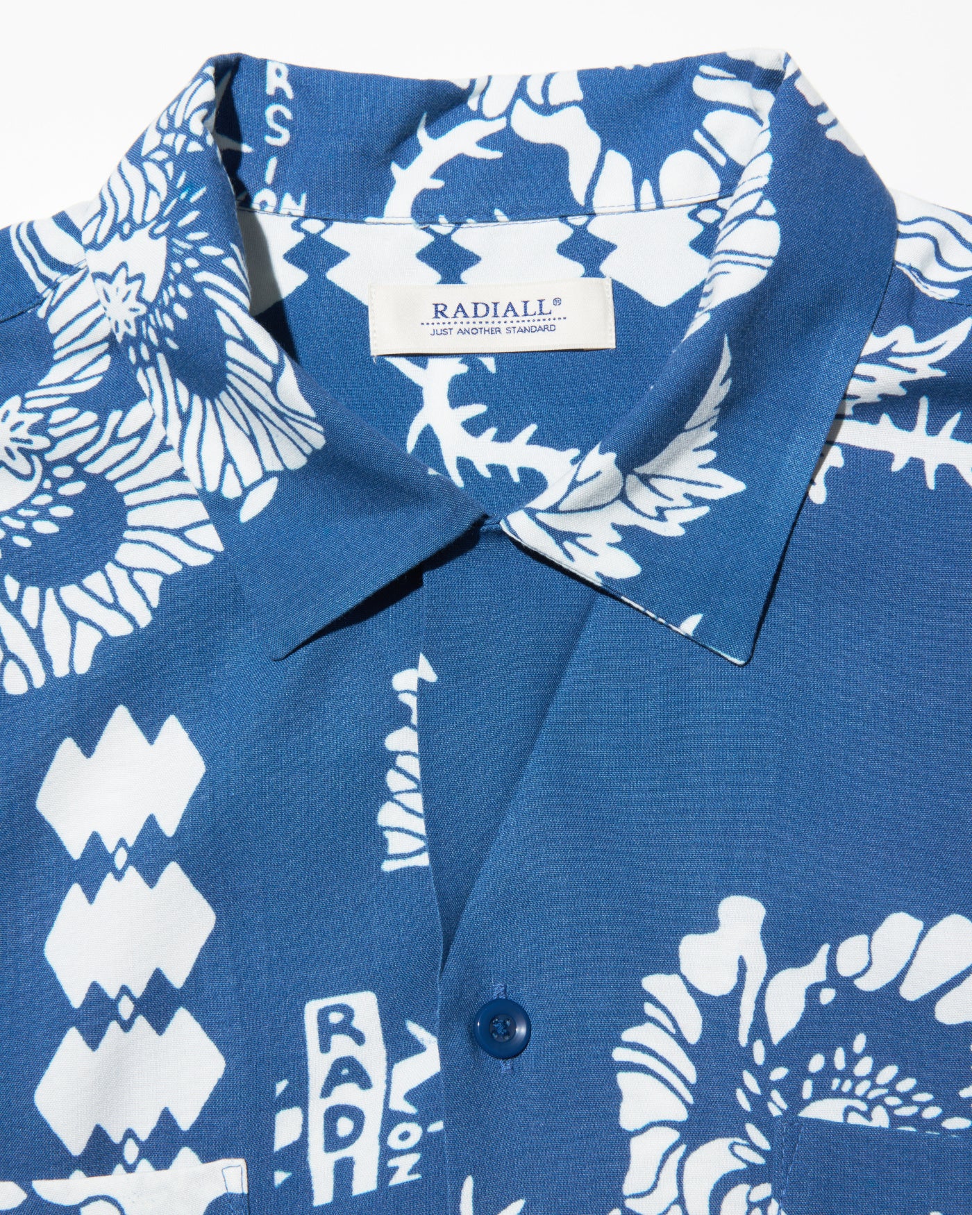 RADIALL | VERSIONS - OPEN COLLARED SHIRT S/S - Konpeki Blue