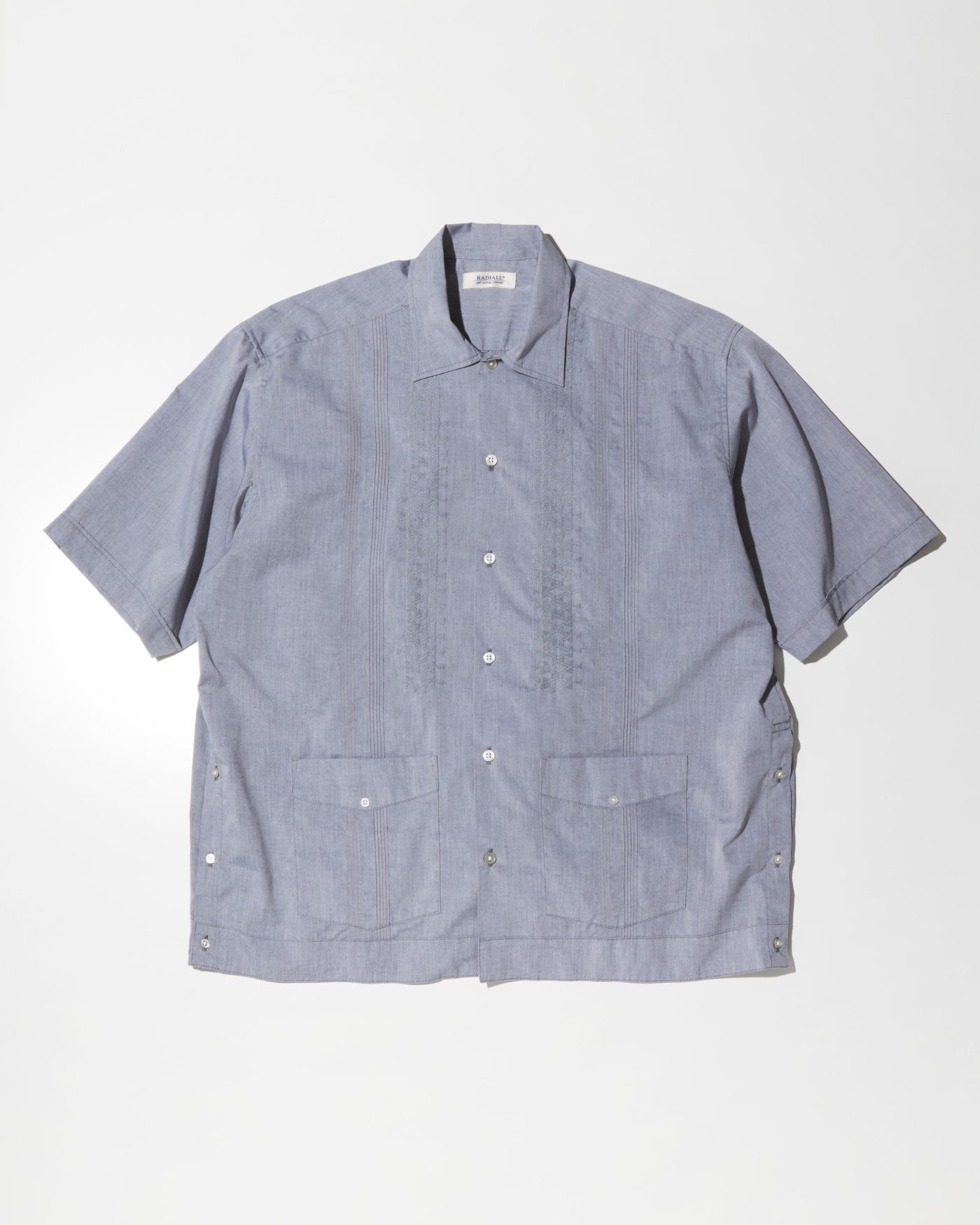RADIALL | CUBA - OPEN COLLARED SHIRT S/S - Gray