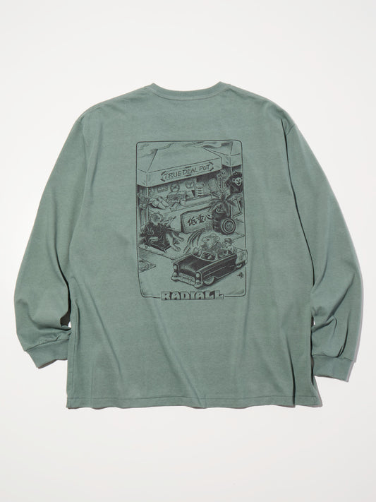 RADIALL | Choju Giga - CREW NECK T-SHIRT L/S - Shade Green
