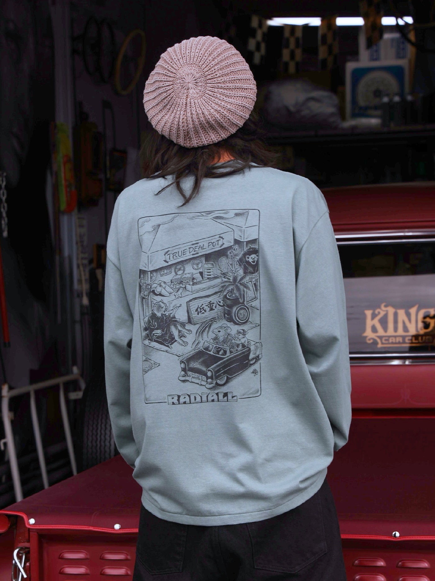 RADIALL | Choju Giga - CREW NECK T-SHIRT L/S - Shade Green