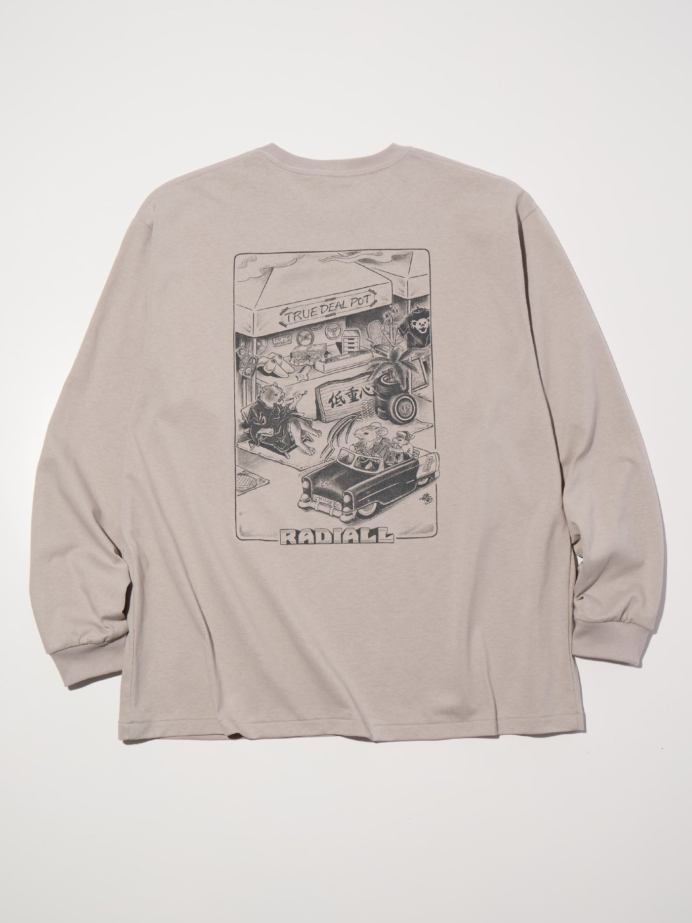 RADIALL | Choju Giga - CREW NECK T-SHIRT L/S - Taupe