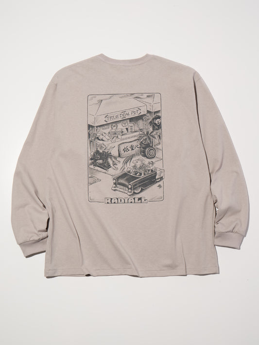 RADIALL | Choju Giga - CREW NECK T-SHIRT L/S - Taupe