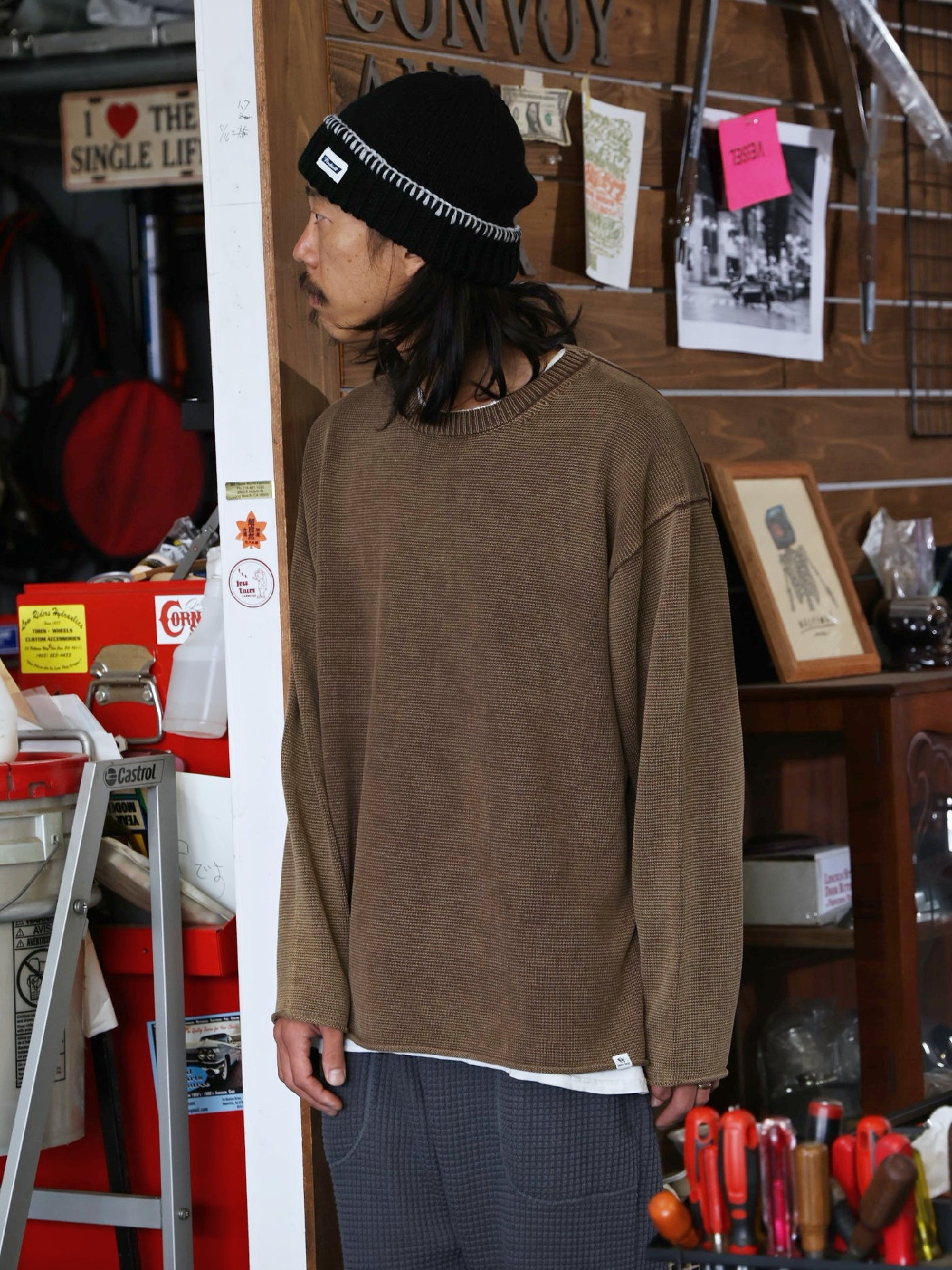 RADIALL | Ludwig - CREW NECK SWEATER L/S - Faded Brown