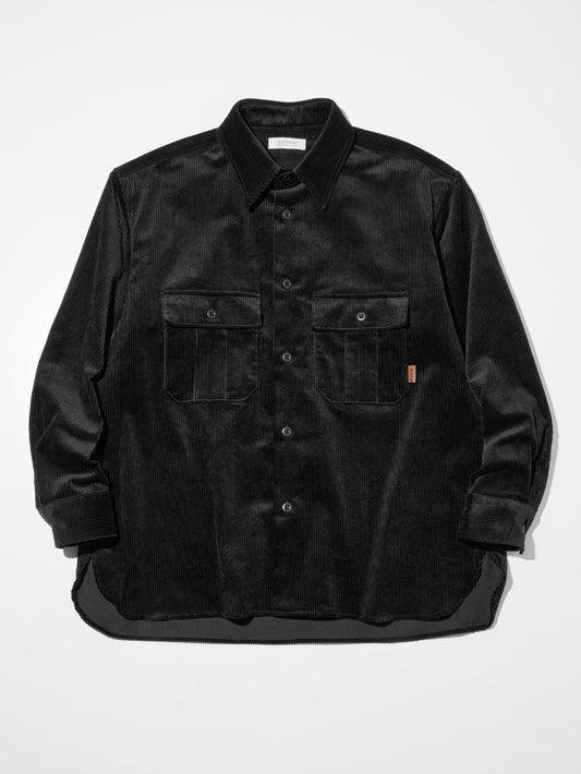【11.1 (Sat) 12:00 Release】RADIALL | Bricks - REGULAR COLLARED UTILITY SHIRT L/S - Black