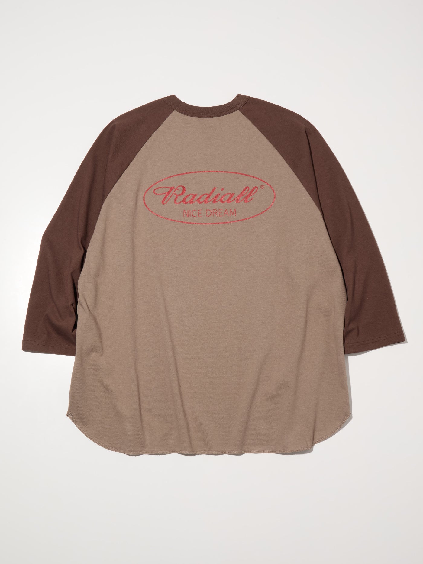 【8.23 (Sat) 12:00 Release】RADIALL | Oval - CREW NECK RAGLAN SHIRT 3Q/S - Brown